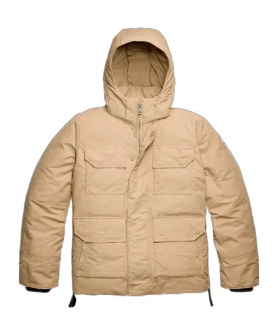 Canada Goose Hooded Pocketed Padded Jacket In Neutral