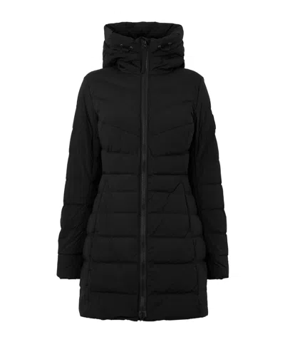 Canada Goose Hooded Puffer Coat In Black