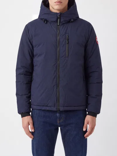 Canada Goose Hooded Puffer Jacket In Water-repellent Technical Nylon In Blue