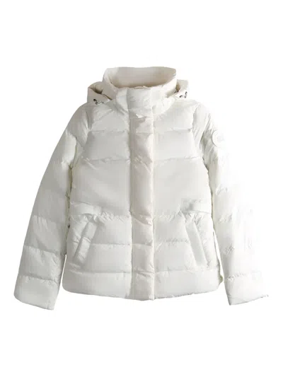 Canada Goose Hooded Puffer Jacket In White