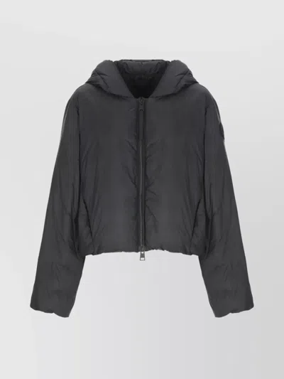 Canada Goose Hooded Quilted Down Jacket And Pockets In Black