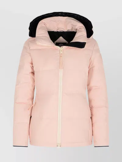 Canada Goose Hooded Quilted Jacket Side Pockets In Pink