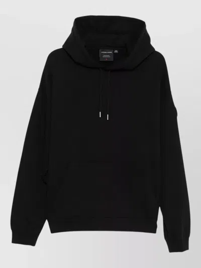 Canada Goose Hooded Sweater Drawstring Hood Ribbed Trims In Black