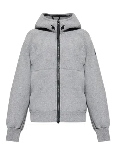Canada Goose Hooded Wool Jacket In Gray
