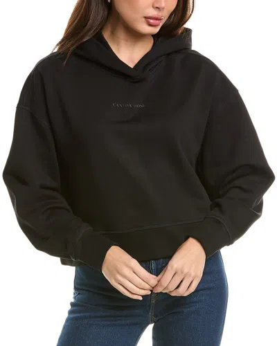 Canada Goose Womens Muskoka Rubberised-branding Cotton-jersey Hoody Black