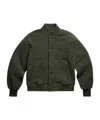 Canada Goose Fleece Bomber Jacket With Ribbed Collar And Cuffs In Green