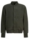 Canada Goose Fleece Bomber Jacket With Ribbed Collar And Cuffs In Green