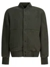 Canada Goose Fleece Bomber Jacket With Ribbed Collar And Cuffs In Gray