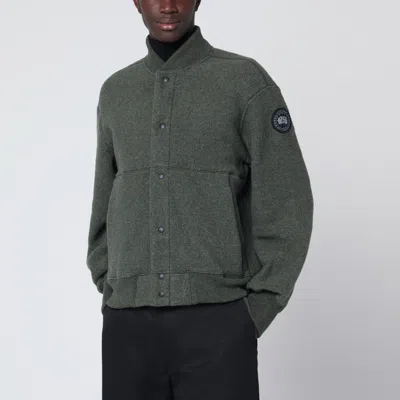 CANADA GOOSE CANADA GOOSE HUDSON SAGE GREEN FLEECE BOMBER BLACK LABEL