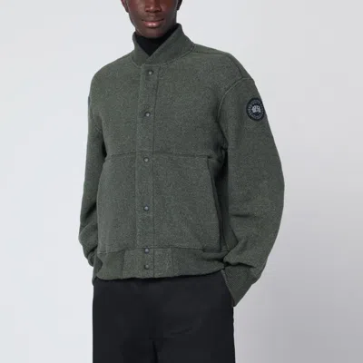 CANADA GOOSE HUDSON SAGE GREEN FLEECE BOMBER BLACK LABEL