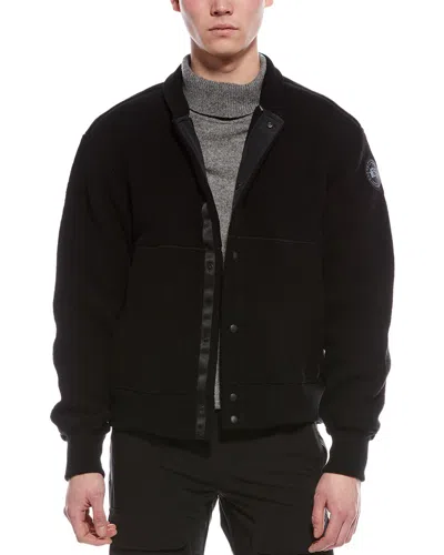 Canada Goose Hudson Wool-blend Fleece Bomber Jacket In Black