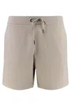 Canada Goose Drawstring Waist Cotton Bermuda Shorts In Neutral