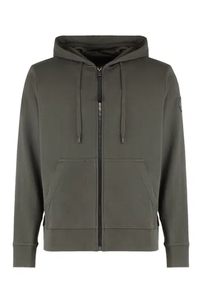 Canada Goose Full Zip Hoodie Adjustable Drawstring Hood In Green