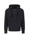 Canada Goose Black Zip-up Hoodie With Drawstring And Logo Patch In Black