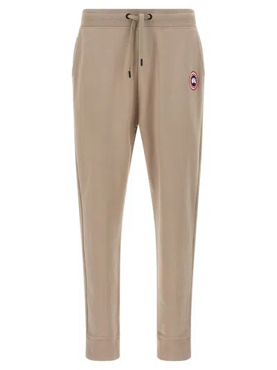 Canada Goose Cotton Track-pants With Ribbed Cuffs In Gray