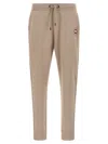 Canada Goose Cotton Track-pants With Ribbed Cuffs In Neutral