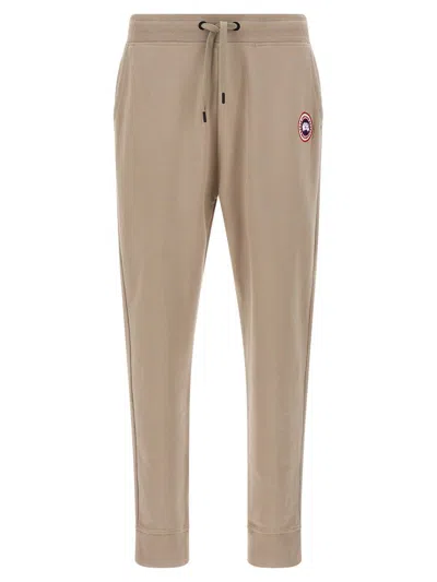 Canada Goose Cotton Track-pants With Ribbed Cuffs In Gray