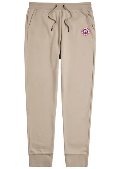 Canada Goose Cotton Track-pants With Ribbed Cuffs In Gray