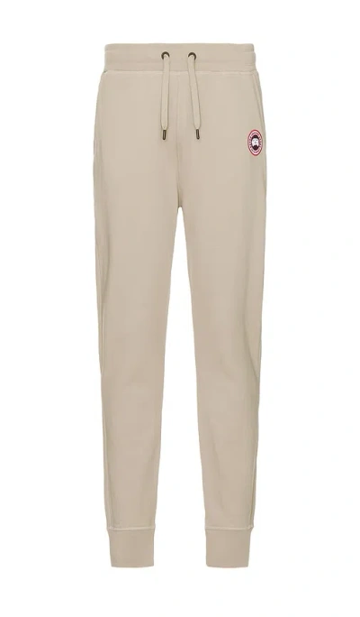 Canada Goose Cotton Track-pants With Ribbed Cuffs In Gray