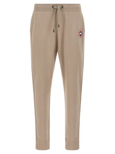 Canada Goose Cotton Track-pants With Ribbed Cuffs In Gray