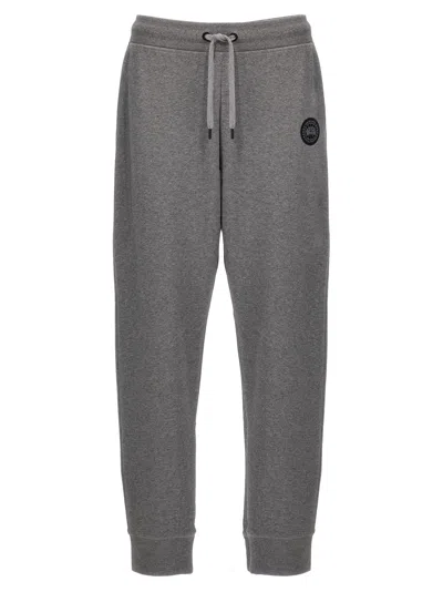 Canada Goose Elastic Waistband Joggers With Ribbed Cuffs In Gray