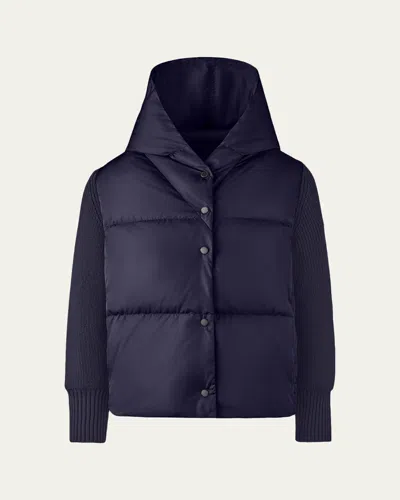 Canada Goose Hybridge Astoria Knit Hoodie Jacket In Future Dusk