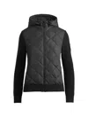 Canada Goose Hybridge Quilted Knitted Down Hoodie In Black
