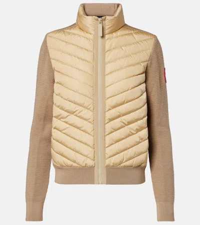 Canada Goose Hybridge Down-paneled Wool Jacket In Neutral