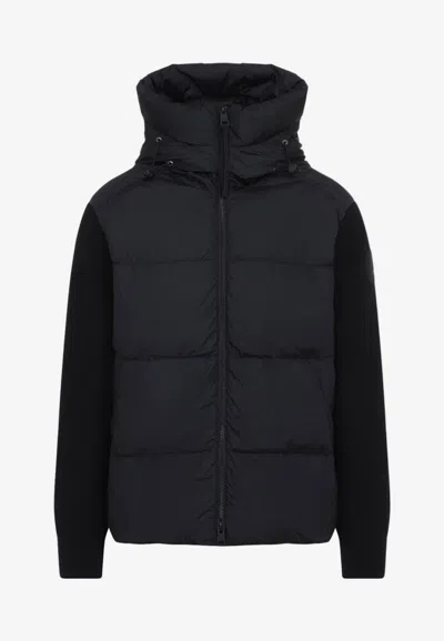 Canada Goose Hybridge Grove Knit Hooded Down Jacket In Black