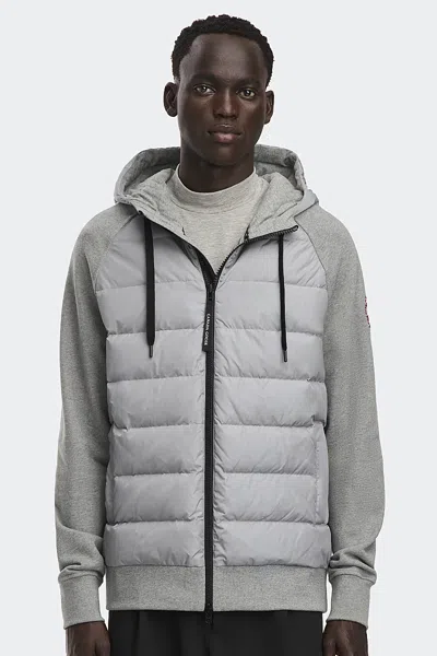 Canada Goose Hybridge Huron Down Filled Hoodie In Stone Heather