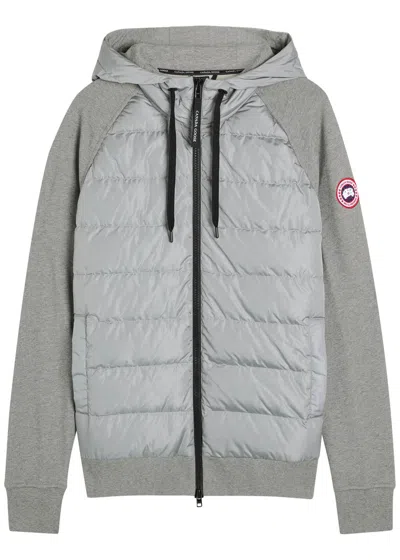 Canada Goose Hybridge Huron Hooded Shell And Cotton Jacket In Gray