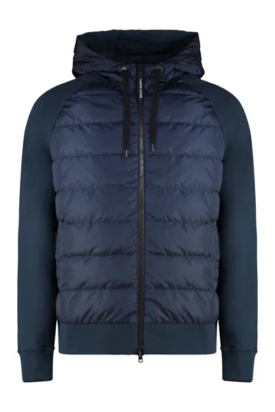 Canada Goose Navy Hybridge Huron Zip Down Jacket In Blue