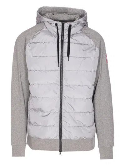 Canada Goose Logo-detail Hooded Jacket In Gray