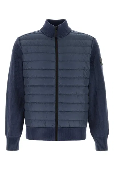 Canada Goose Hybridge Knit And Nylon Jacket In Blue