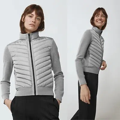 Pre-owned Canada Goose Hybridge Knit Jacket Black Label Wool Knit Down-filled Sz Xl In Gray
