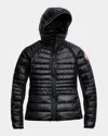 Canada Goose Hybridge Lite Hooded Stretch Jersey-trimmed Quilted Shell Down Jacket In Black