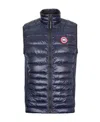 Canada Goose Hybridge Slim-fit Merino Wool And Quilted Nylon Down Gilet In Blue