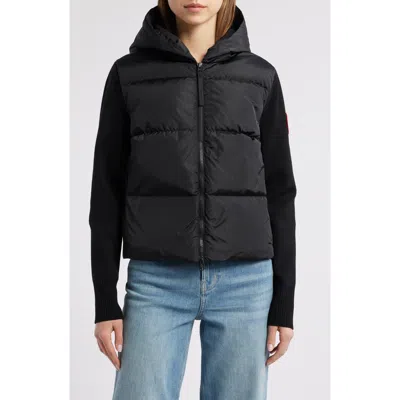 Canada Goose Hybridge Mixed Media 750 Fill Power Down Jacket In Black