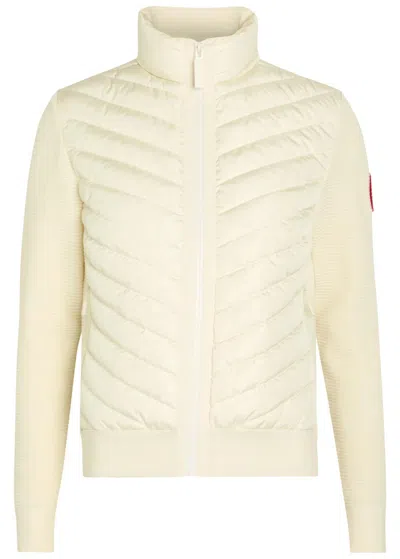 Canada Goose Hybridge Padded Shell And Wool-knit Jacket In Neutral