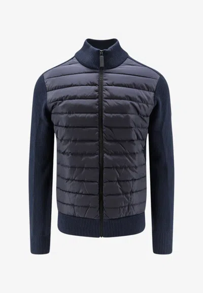 Canada Goose Hybridge Padded Wool Zip-up Cardigan In Blue