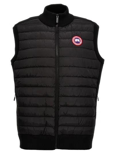 Canada Goose Hybridge Quilted Kniknit Vest In Black