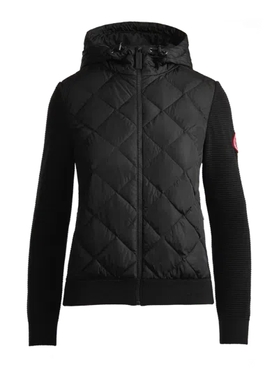 Canada Goose Hybridge Quilted Knit Hoodie Black