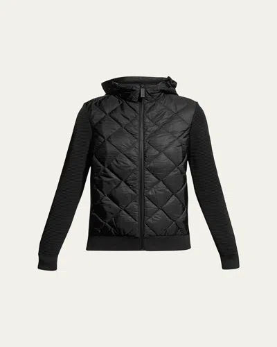 Canada Goose Hybridge Quilted Knit Hoodie In Black