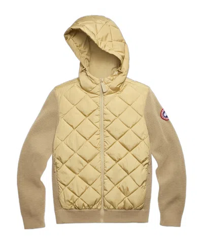 Canada Goose Hybridge Quilted Knit Hoodie In Brown
