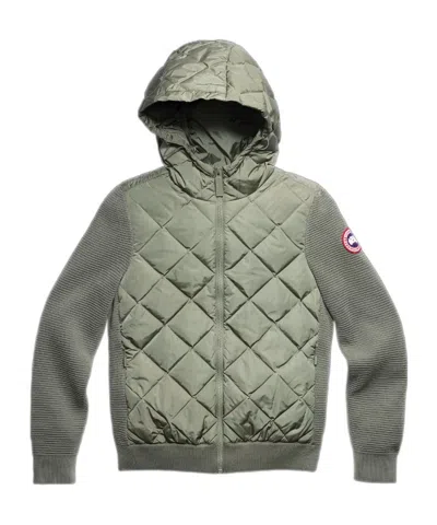 Canada Goose Hybridge Quilted Knit Hoodie In Green