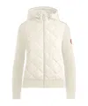 Canada Goose Women Hybridge Quilted Knit Hoodie Cottongrass In Neutral