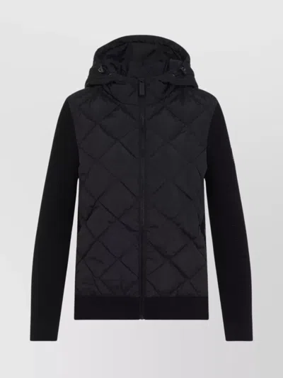 Canada Goose Hybridge Quilted Knit Hoody Jacket In Black
