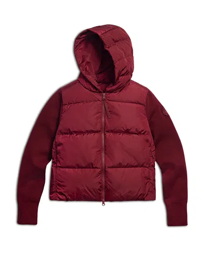 Canada Goose Hybridge Quilted Knit Hoody Jacket In Burgundy
