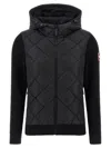 Canada Goose Hybridge Cardigan With Padded Front Panel In Black