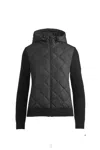 Canada Goose Hybridge Quilted Knitted Down Hoodie In Black